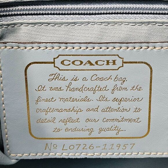 2007 Vintage Coach Y2K Shoulderbag Purse in Signature Monogram and Blue Canvas - Picture 6 of 6